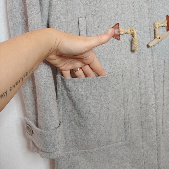 J. Crew Melton Wool Blend Melton Toggle Duffle Coat Jacket Light Gray C8555 4 - Picture 6 of 16